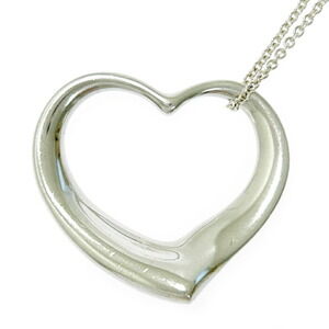 Tiffany Co Silver Elsa Peretti Open Heart Long Necklace Sterling